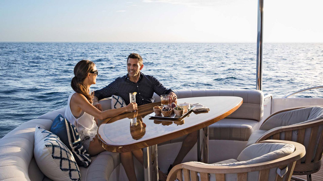 couple enjoying their yacht