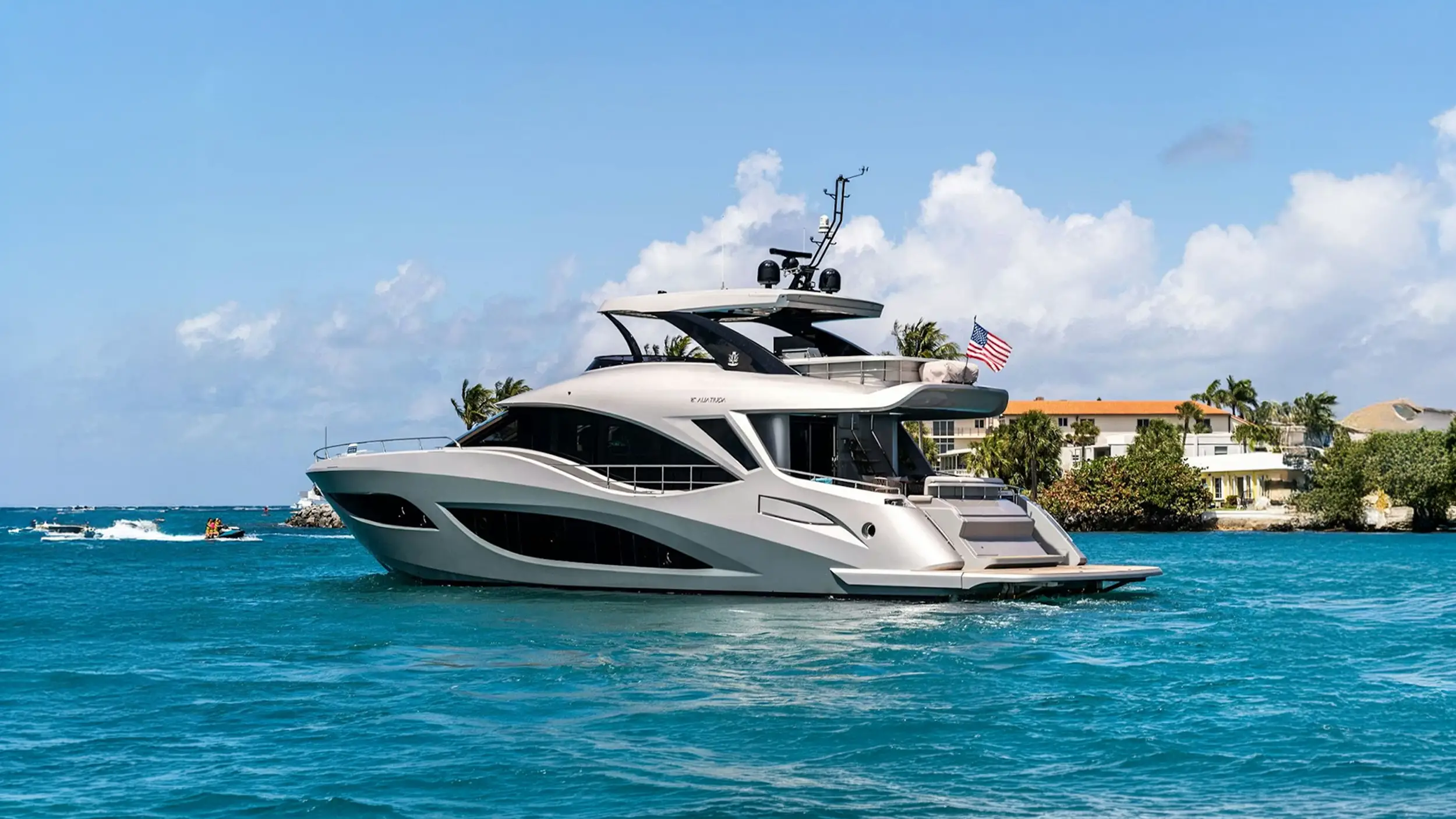 Yacht image in the sea